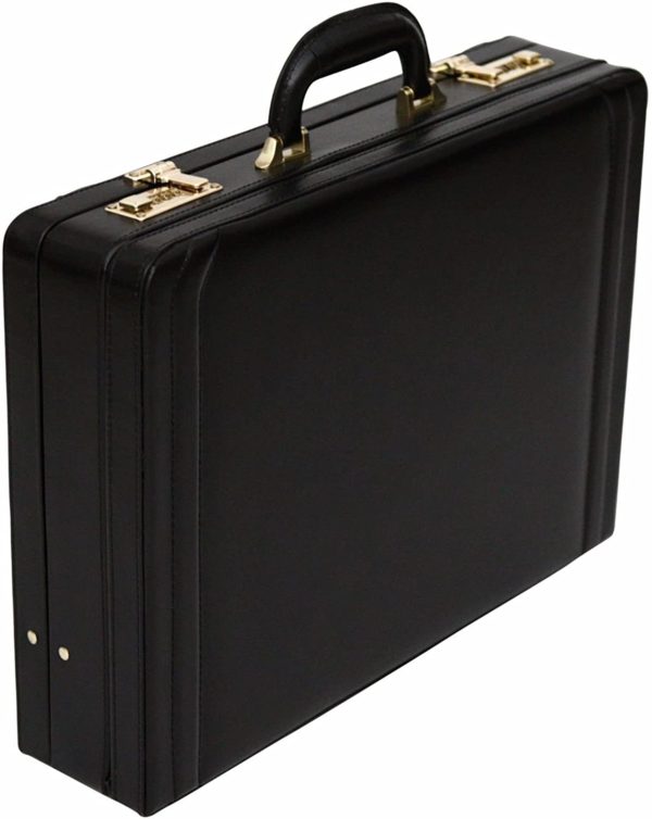 Tassia Medium Leather Briefcase - Luxury Suede Interior and Twin Combination Locks