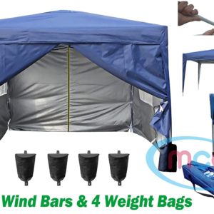 MCC@home 3x3m Waterproof Pop-up Gazebo with Silver Protective Layer Marquee Canopy WS (Blue)