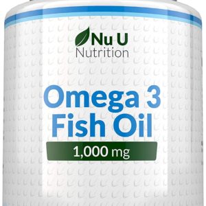 Omega 3 Fish Oil 1000mg - 365 Softgel Capsules - Up to 12 Month’s Supply - Pure Fish Oil with Balanced EPA & DHA - Contaminant Free Omega 3 - Made in the UK by Nu U Nutrition