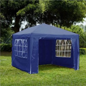 Gr8 Garden Gazebo with Sides Outdoor Waterproof Beach Party Festival Camping Tent Canopy Wedding Marquee Awning Shade 3mx3mx2.45m[Blue]
