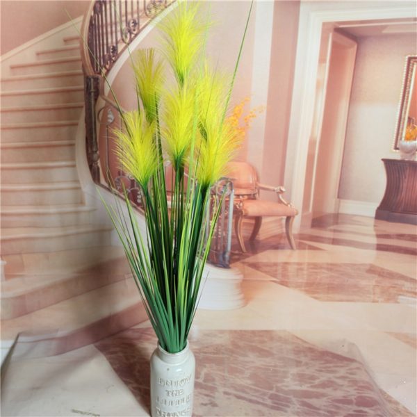 93cm 7 Heads Silk Onion Grass Large Artificial Tree Fake Reed Bouquet Wedding Flower Plastic Autumn Plants For Home Party Decor