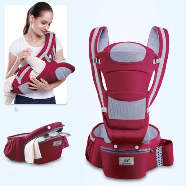 MissAbigale Ergonomic Baby Carrier Infant Baby Hipseat Waist Carrier Front Facing Ergonomic Kangaroo Sling for Baby Travel 0-36M