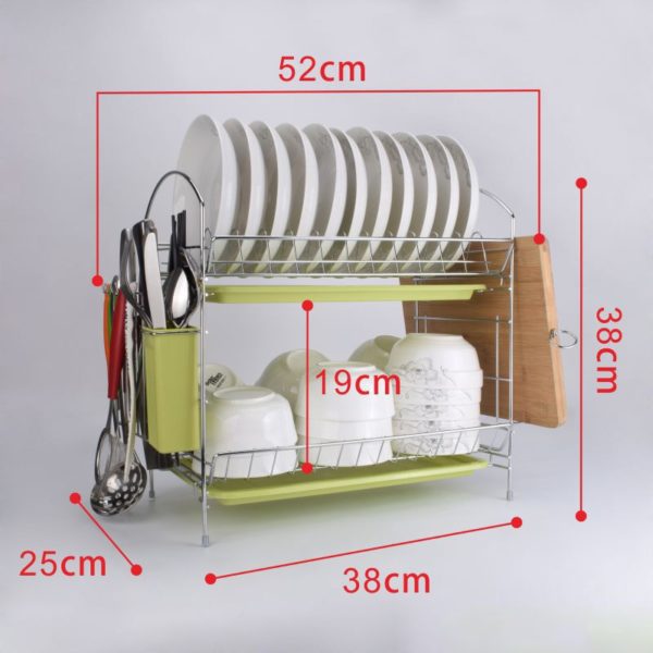 3 Tiers Dish Drainer Stainless Kitchen Dish Rack Storage Shelf Washing Holder Basket Plated Knife Sink Drying Organizer Tools
