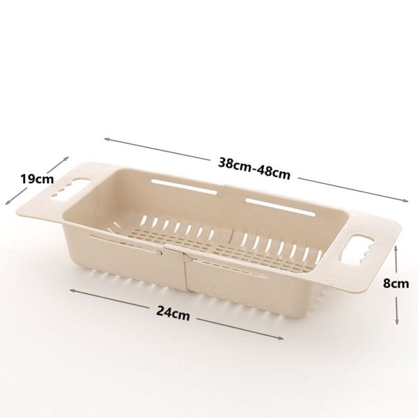 Adjustable Dish Drainer Sink Drain Basket Washing Vegetable Fruit Plastic Drying Rack Kitchen Accessories Organizer H1235