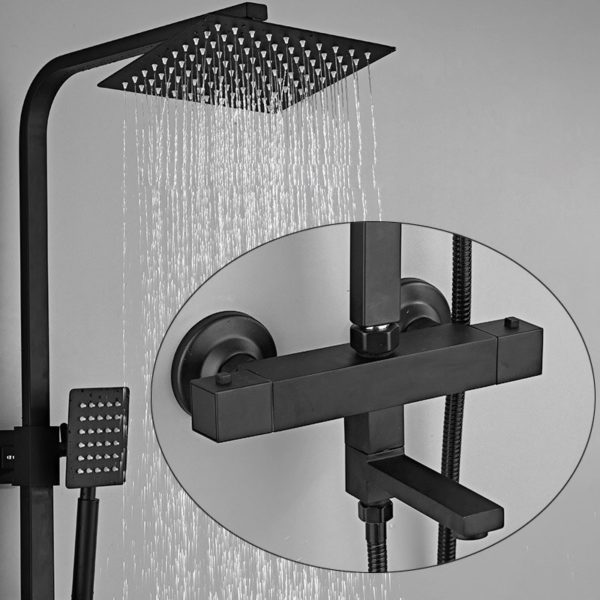 Chrome Thermostatic Shower Set Luxury Bathroom Fixture Solid Brass Bathroom Shower Mixer Set Chrome Bath Shower System