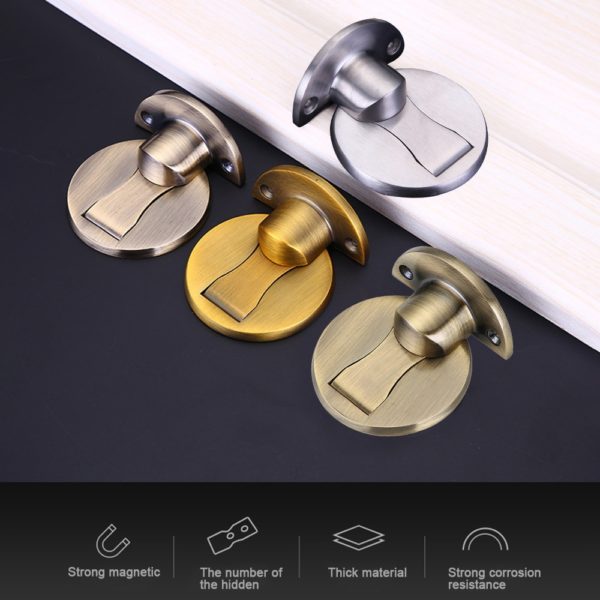 Magnet Door Stop Stainless Steel Door Stopper Wall Protector Holder Home Improvement Hardware For Living Room Bedroom Bathroom
