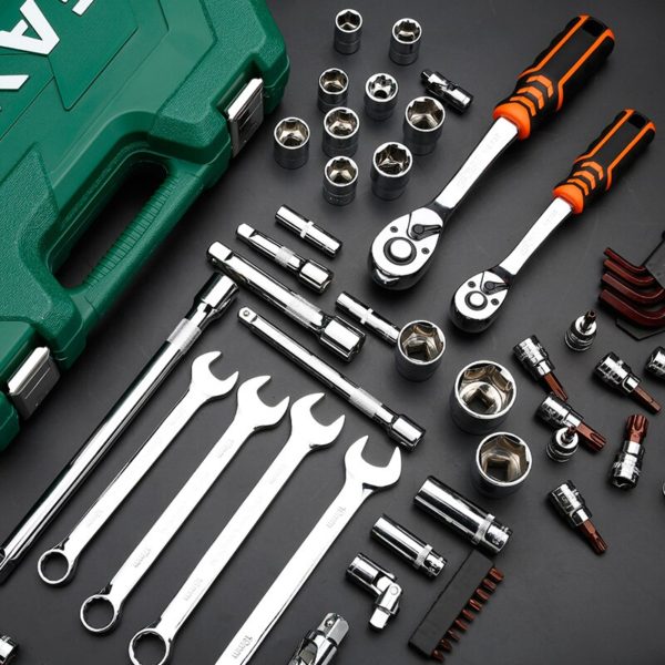 Hot Professional 46-53pcs Spanner Socket Set 1/4" Screwdriver Ratchet Wrench Set Kit Car Repair Tools Combination Hand Tool Set