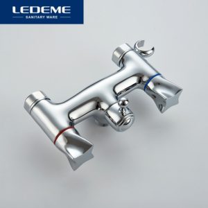 LEDEME Bathroom Bathtub Faucets New Bath Faucet Chrome Finish Mixer Tap Outlet Pipe Shower Wall Mounted Shower Faucet Set L2687