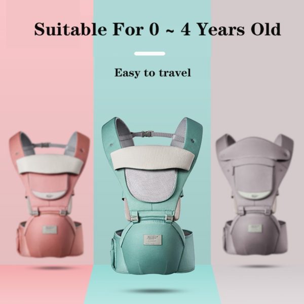 MissAbigale Ergonomic Baby Carrier Infant Baby Hipseat Waist Carrier Front Facing Ergonomic Kangaroo Sling for Baby Travel 0-36M
