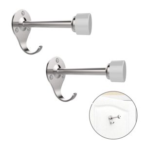 Door Stops Stainless Steel Door Stopper Wall Mount with Extra Hook for Increase Storage Space to Office & Home Improvement, Prot