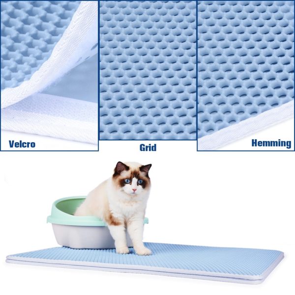 Color Waterproof Pet Cat Litter Mat Double Layer Non-slip For Cats Pets Litter Trapping Pets Litter Mat Cat Bed Pads House Clean