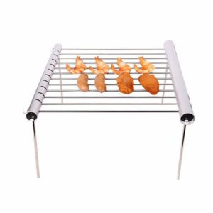 Foldable Stainless Steel BBQ Grill Rack Portable Camping Mini BBQ Grill Rack Barbecue Accessories for Home and Outdoor Use R