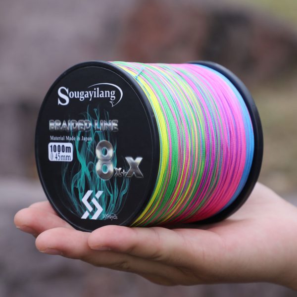 Sougayilang New 9 Strands Strong PE Fishing Line 300M 500M 1000M Strong Abrasion Resistance Multifilament Fishing Line Pesca