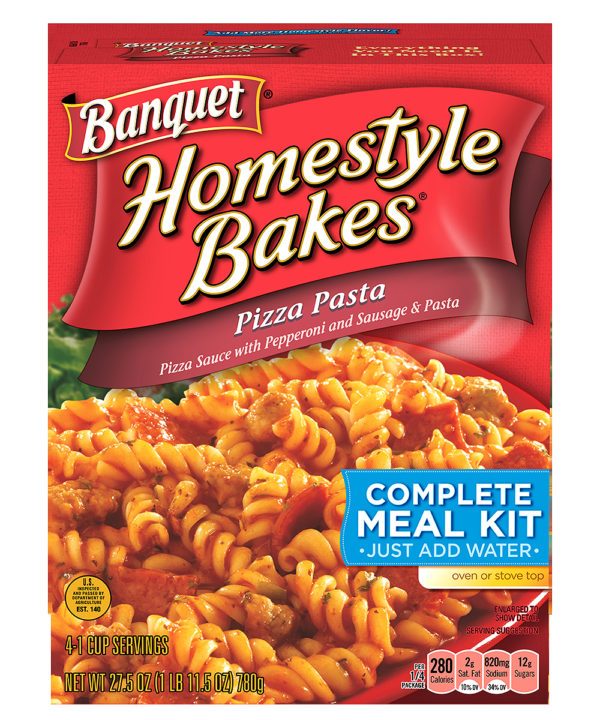 (2 Pack) Banquet Homestyle Bakes Pizza Pasta Meal Kit, 27.5 Ounce